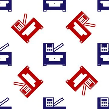 Blue and red Office multifunction printer copy machine icon isolated seamless Stock Illustration