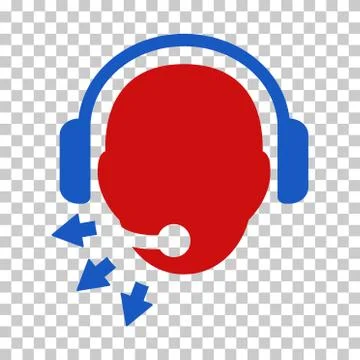 Blue and Red Operator Message Interface Pictogram Stock Illustration