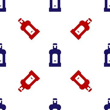 Blue and red Orujo icon isolated seamless pattern on white background. Vector Stock Illustration