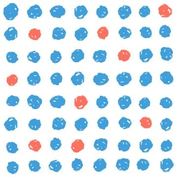 Blue and red paint dots background. Stock Illustration