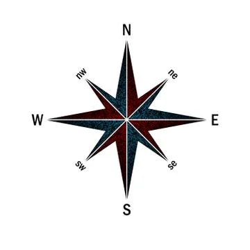 Blue and red pattern windrose Stock Illustration