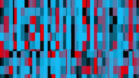 Blue and Red Pixel Grid Blocks Moving in Seamless Animation Stock Footage 345100363