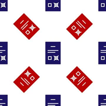 Blue and red Poll document icon isolated seamless pattern on white background Stock Illustration