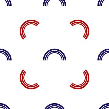 Blue and red Rainbow icon isolated seamless pattern on white background.  V.. Illustrazione stock
