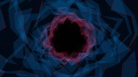 Blue and Red Reverse Fragment Tunnel Background VJ Loop in 4K Stock Footage 265029239