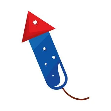 Blue and red rocket firework Stock Illustration