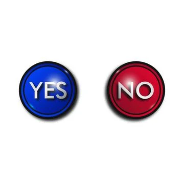 Blue and red round buttons YES and NO Stock Illustration