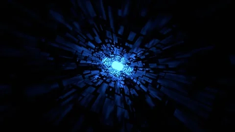 Blue and Red Sci-Fi Corridor with Neon Light Movement Background VJ Loop in  Stock Footage 309683445