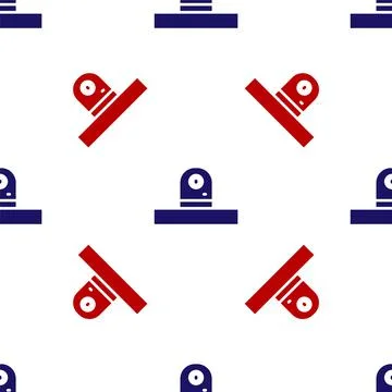 Blue and red Security camera icon isolated seamless pattern on white background 스톡 일러스트