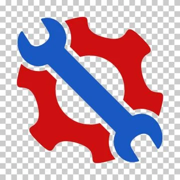 Blue and Red Service Tools Interface Icon Stock Illustration