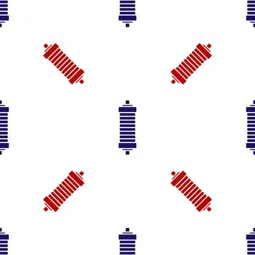 Blue and red Shock absorber icon isolated seamless pattern on white backgroun Stock Illustration