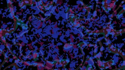 Blue and Red spots dancing around with blobs Stock Footage 268752946