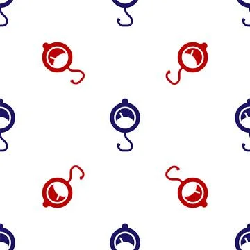 Blue and red Spring scale icon isolated seamless pattern on white background Stock Illustration