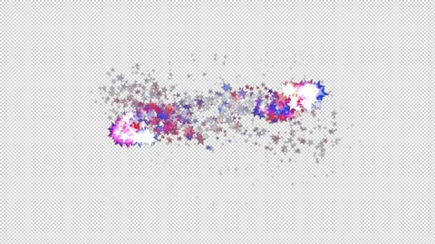 Blue and Red Star Particles Turning Reveal Overlay Stock Footage 295344342