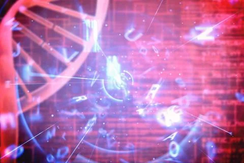 Blue and red technology interface Illustrazione stock
