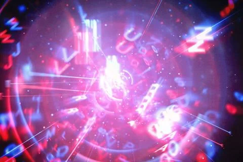 Blue and red technology interface Stock-Illustration