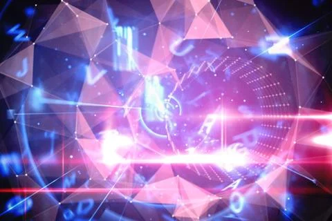 Blue and red technology interface イラスト素材