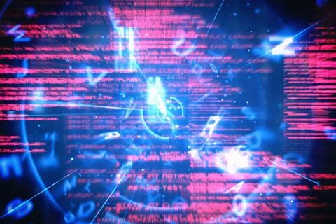 Blue and red technology interface Stock Photos