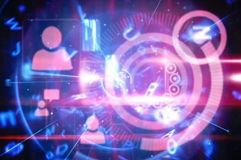 Blue and red technology interface Stock Photos