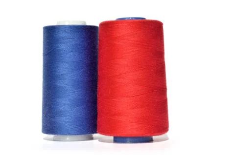 Blue and red thread Stock Photos