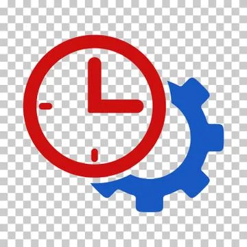 Blue and Red Time Setup Gear Interface Toolbar Icon Stock-Illustration