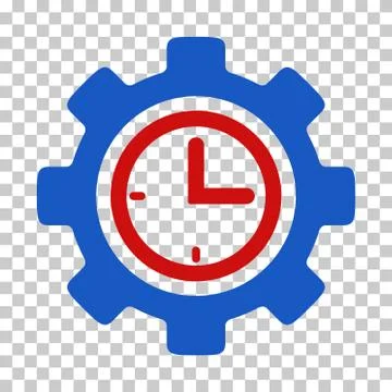 Blue and Red Time Setup Gear Interface Pictogram Stock-Illustration