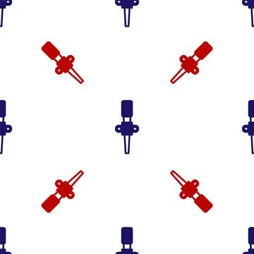 Blue and red Torch flame icon isolated seamless pattern on white background Illustrazione stock