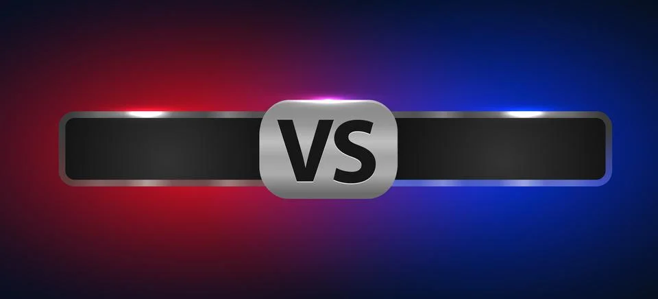 Blue and red tournament versus banner for dual clash. Stock Illustration