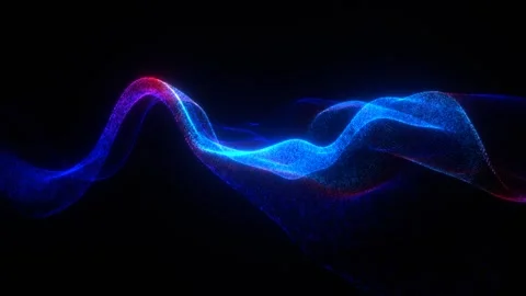 A blue and red wave of light on a black background loop Stock Footage 282286989