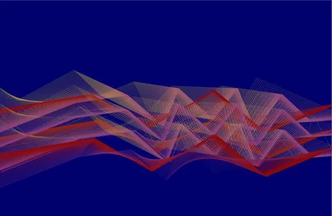 Blue and red wave lines Illustrazione stock