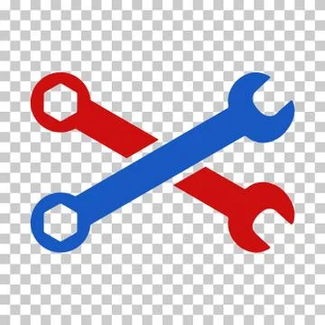 Blue and Red Wrenches Interface Toolbar Icon Illustrazione stock