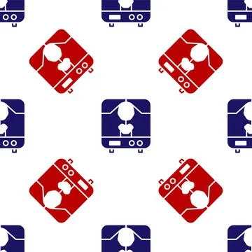 Blue and red X-ray machine icon isolated seamless pattern on white background イラスト素材