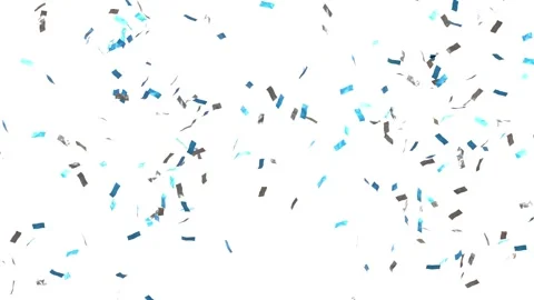 Blue and silver confetti explosion - 3D rendering Video stock 320482681
