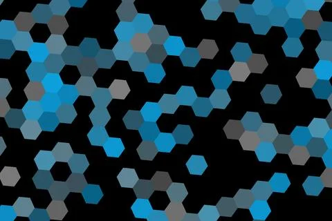 Blue and silver confetti scattered on black background Иллюстрация