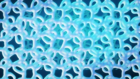 Blue and teal abstract cellular structure with interconnected organic shape.. 動画素材 336364937