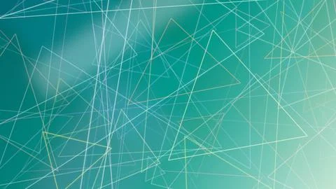 Blue and teal abstract triangular network with luminous glow and flowing li.. Stock Illustration