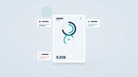 Blue and teal analytics dashboard flat design loop Stock Footage 342628382