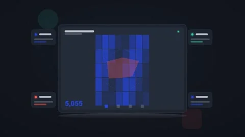 Blue and teal analytics dashboard flat design loop Stock Footage 342628749