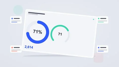 Blue and teal analytics dashboard flat design loop Stock Footage 342629124