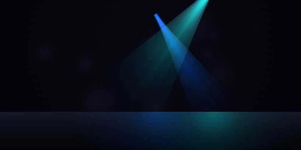 Blue and teal light rays forming an abstract shape Stock Illustration