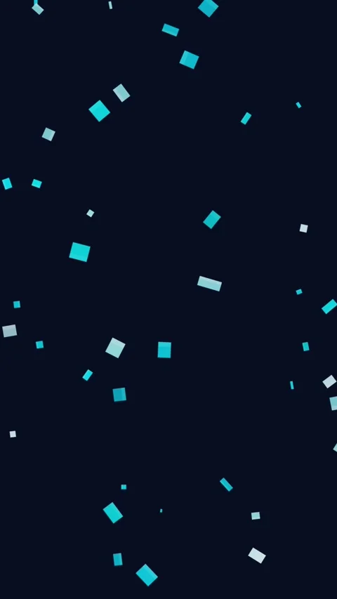 Blue and Teal Square Confetti Falling on Dark Background Vidéo 334380175