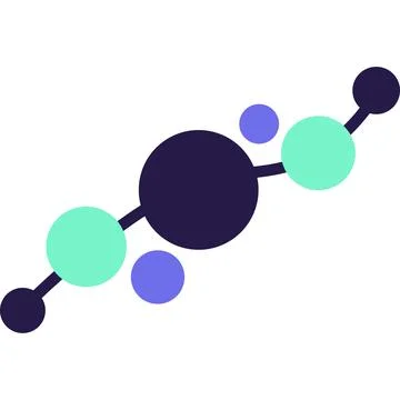 Blue And Turquoise AI Technology Doodle Sticker With Dots Stock Illustration