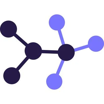 Blue And Turquoise AI Technology Doodle Sticker With Neural Connection Stock Illustration