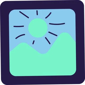 Blue And Turquoise AI Technology Doodle Sticker With Picture Stockillustratie