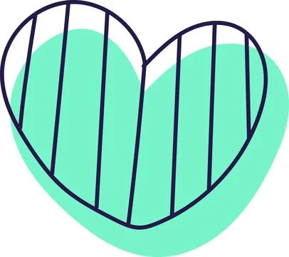Blue And Turquoise AI Technology Doodle Sticker With Heart Stockillustratie