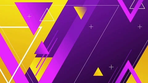 Blue and violet background with yellow geometric figures Stock Footage 119717341