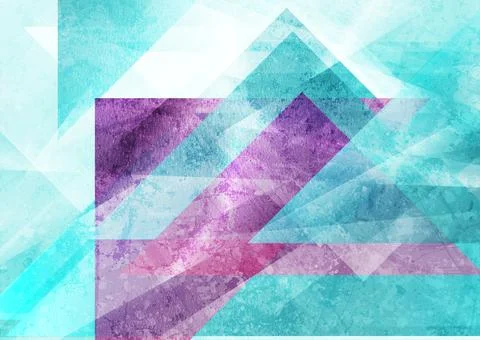 Blue and violet grunge geometric tech abstract background Stockillustratie