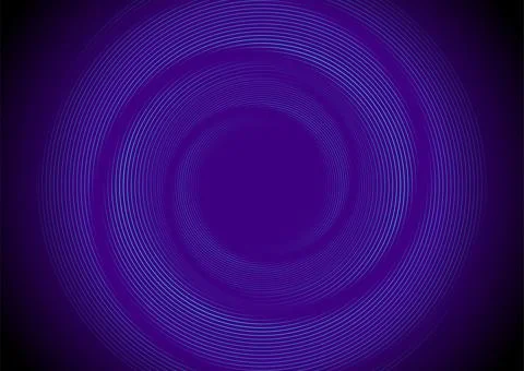 Blue and violet shiny linear twisted circles abstract futuristic tech backgro Stockillustratie