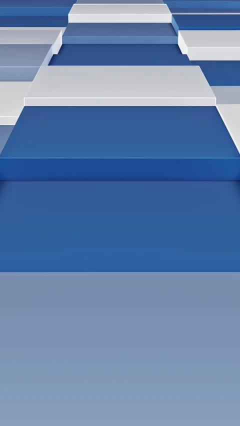 Blue and White 3D Slabs Receding in Perspective Vertical Seamless Loop 库存影片 345852504