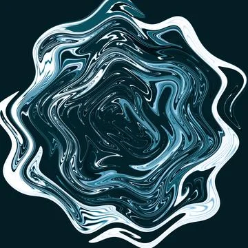 Blue and white abstract background. Liquid marble pattern. Stock Illustration